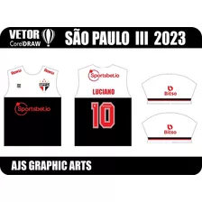Arte Vetor Corel Camisa 3 São Paulo 2023 (com Fonte)