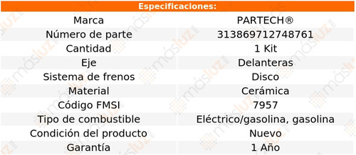 1 Kit Balatas Cermicas Del Pacifica V6 3.6l 17/21 Partech Foto 6
