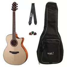 Violão Crafter Hg500 Eq Elétrico Tampo Sólido + Capa Correia