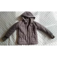 Campera De Niño. Abrigo. Talle 10. Color Marrón. Poliéster.