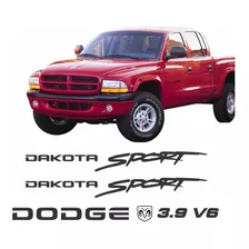 Kit Adesivos Dodge Dakota Sport 3.9 V6 Em Preto Dkt39pt