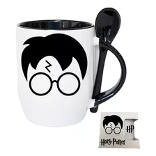 Taza De Harry Potter Hogwarts+cuchara + Caja De Regalo Café 