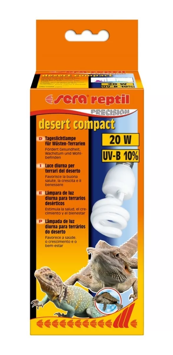Ampolleta Sera Reptiles Uv-b 10% Desert Compact 20 Watt