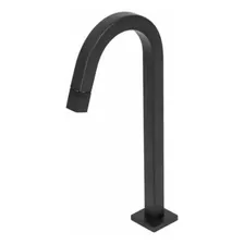 Torneira Banheiro Lavabo Preta Quadrada Tube Alta Metal 1/4 Acabamento Mate Cor Preto