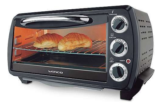 Horno Electrico Winco W523 17lts Negro 1500w Chico De Mesa Color Negro