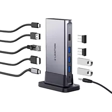 Lention Acoplamiento Usb C Con Hdmi, Usb Ethernet, Pd De 100