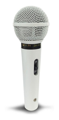 Microfone Le Son Sm 58 P-4 Dinâmico  Cardióide E Unidirecional Branco