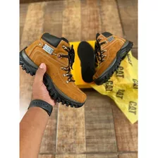 Bota Premium Masculina Couro Caterpillar Palmilha Em Gel