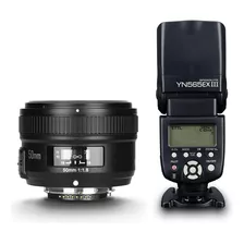 Kit Objetivo 50mm F/1.8 + Flash Yn565 Ttl ( Para Nikon)