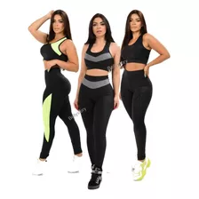 Kit De 3 Conjuntos Feminino Lançamento Moda Fitness Academia