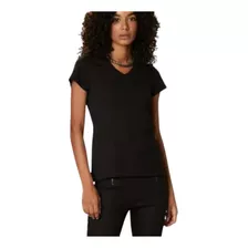 Blusa Malwee Baby Look Feminina Gola V Meia Malha 47373