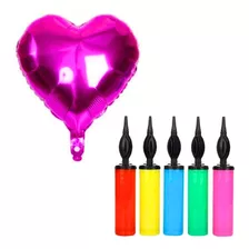  50 Balão Metalizado Coração Bombinha Dia Das Mães Namorados