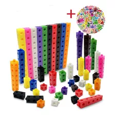 Cubos Mathlink, Blocos Numéricos, 100 Unidades E Adesivo