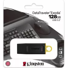 Pendrive Kingston Data Traveler Exodia Dtx 128gb Usb 3.2 Gen 1 Com Tampa Removível