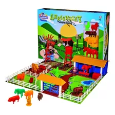 Brinquedo Montar Fazendinha Animal Bichinho Fazenda Completa