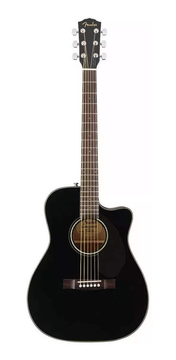 Guitarra Electroacústica Fender Classic Design Cc-60sce Para Diestros Black Brillante