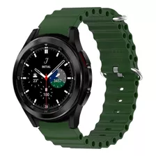 Pulseira Ondulada Compatível Com Galaxy Watch4 Classic 46mm Cor Verde Militar