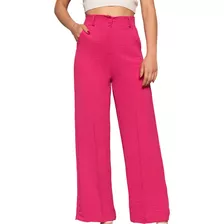 Calça Feminina Social Alfaiataria Pantalona Tecido Wide Leg