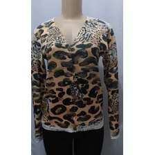 Blusa/cardigan Hengra Malhas Tricô Animal Print Feminino M