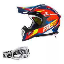 Capacete Off Road Motocross Trilha Fast Fantasy + Oculos Mx