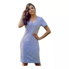 Vestido Tubinho Midi Renda Feminino Moda Evangelica Luxo 591