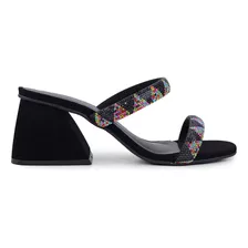 Tamanco Feminino Suzana Santos Preto Multicolor - 4371