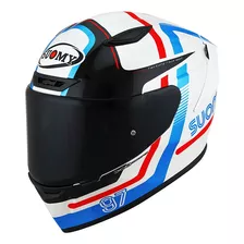 Capacete Suomy Track-1 Ninety Seven White Red Tricomposto