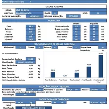 Planilha Avaliação Física Protocolo 3 Dobras Cutâneas 