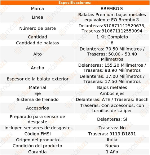 Jgo Balatas (bajos Metales) Tras+del Rifter 20/21 Brembo Foto 2