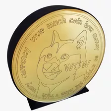 Criptomoeda 3d Dogecoin Doge Decorativa 16cm