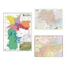Kit 3 Mapas - Estado São Paulo + Município De Sp + Campinas