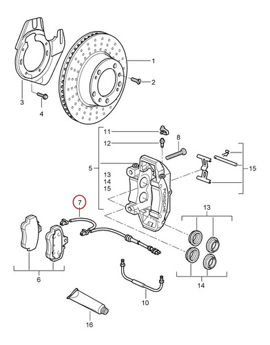 Sensor Balatas Delantero Porsche 911 Boxster Cayman 05-12 Foto 4