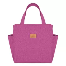 Bolsa De Mão Termica Mantém Temperatura Lanche Marmita Media Cor Rosa