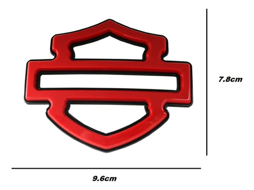 Emblema Harley Davidson Para Tanque Gasolina Rojo/negro Foto 2
