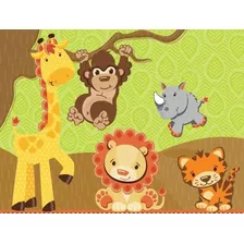 Painel Decorativo Festa Safari Zoo Animais [3x1,6m] (mod5)