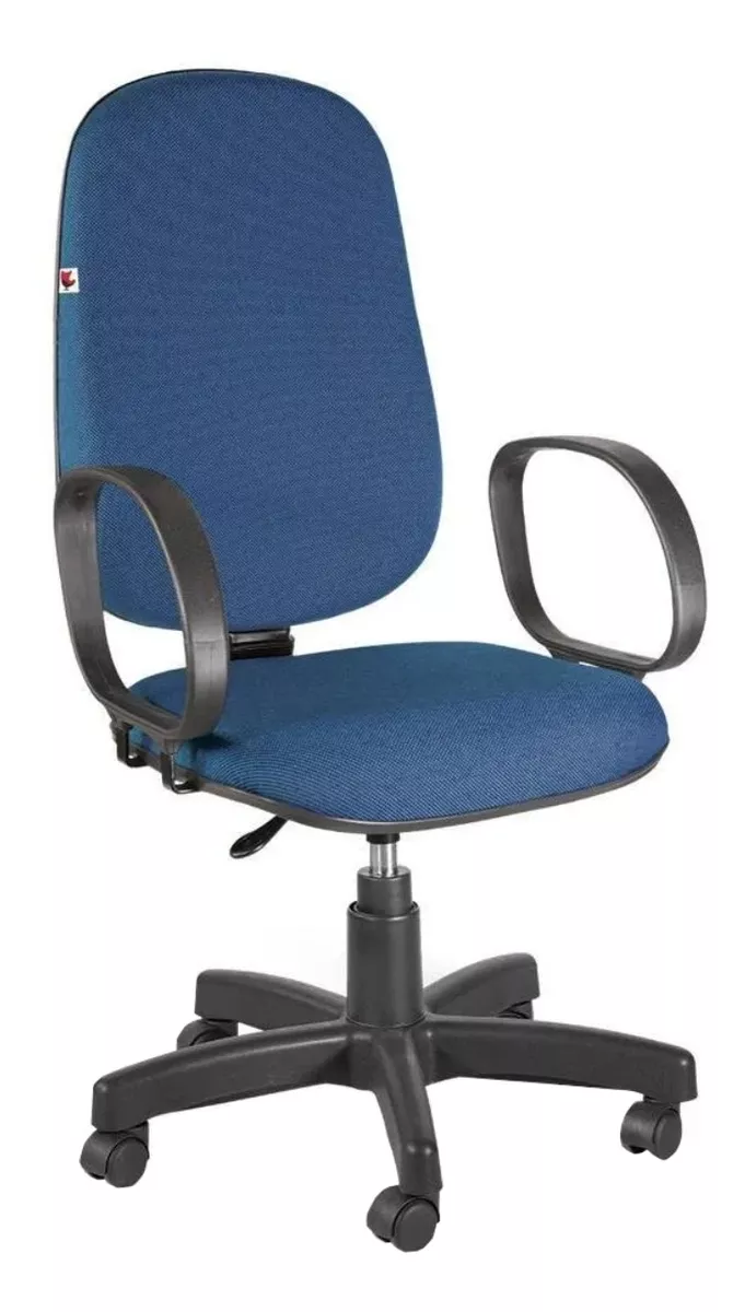 Cadeira De Escritório Shop Cadeiras Presidente Giratória Braços  Azul Com Estofado De Tecido