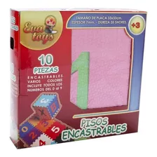 Set 10 Pisos Goma Eva Encastrables Con Numeros Bebes Niños Color Multicolor