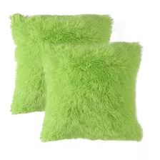 Fundas Kit X 2 Para Cojín Decorativos Peluche Peludos 