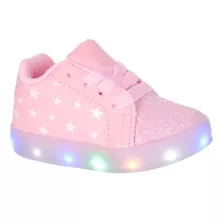 Tenis De Led Luz Infantil Bebe Coração Estrela - Promoção