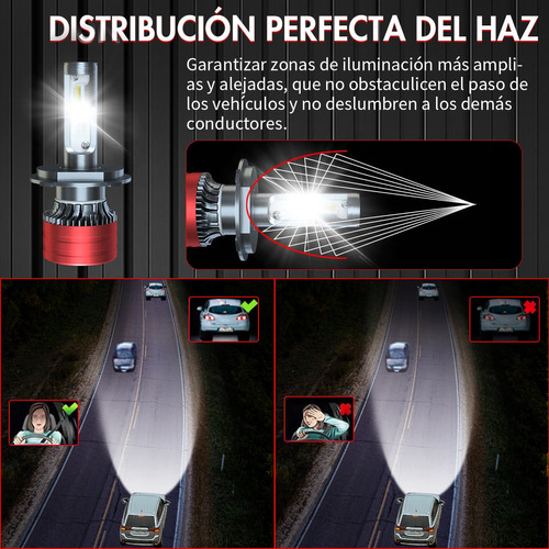 Kit De Focos Led 16000lm 9003 H4 Haz Alto Y Bajo Para Toyota Foto 7