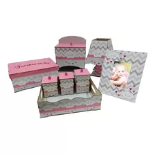 Kit Bebe Quarto Menina Nuvem Decoração Berço Maternidade Mdf