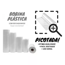Bobina Saco Plástico Picotada C/500 Cap. 2kg Mercado Freezer