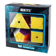 Kit 4 Cubos Moyu Pyraminx + Megaminx + Skewb + Square-1