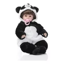 Boneca Bebê Reborn 43 Cm Urso Panda Pronta Entrega