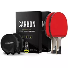 Pala De Ping Pong Pro Spin Con Fibra De Carbono | Paquete De