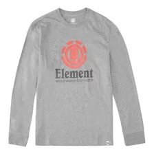 Polera M/l Hombre Vertical Gris Element