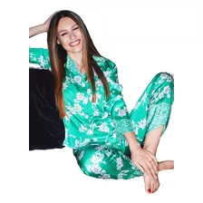 Pijama Mujer Invierno Satén Sweet Lady Astromelia 2650-22