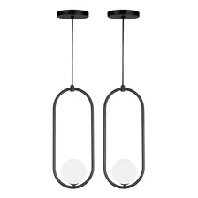 2 Pendentes Lustre Jabuticaba Industrial Oval G9 Envio Full