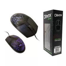 Mouse Óptico Usb Retroiluminado Luz Dinax Color Negro