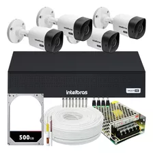 Kit Cftv 4 Câmeras Segurança Intelbras Dvr 4 Canais Com Hd